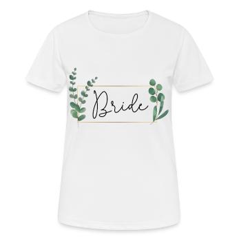 Greenery Eucalyptus Frame - Bride - Women's Breathable T-Shirt - white - Front - AI Model Female 172 dark (172cm)