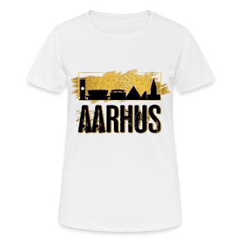 Aarhus Danemark Ville Skyline Patrie Amour Or - T-shirt respirant Femme - blanc - Devant - AI Model Female 172 dark (172cm)