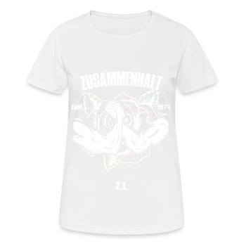 zusammenhalt rose 1974 FAM weiss - Frauen T-Shirt atmungsaktiv - Weiß - Vorne - AI Model Female 172 dark (172cm)