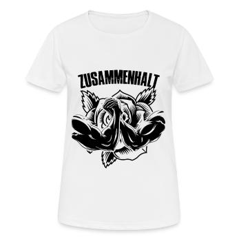 zusammenhalt rose - Frauen T-Shirt atmungsaktiv - Weiß - Vorne - AI Model Female 172 dark (172cm)
