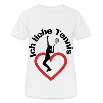 Ich liebe Tennis - Frauen T-Shirt atmungsaktiv - Weiß - Vorne - AI Model Female 172 dark (172cm)