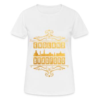 Bradford Angleterre UK City Skyline Ornement en or - T-shirt respirant Femme - blanc - Devant - AI Model Female 172 dark (172cm)