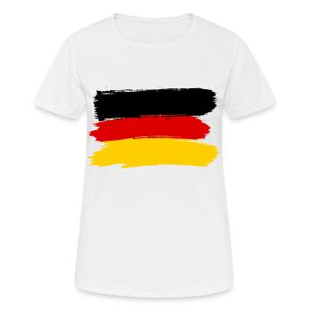 Drapeau allemand Jersey Marchandises Allemagne - T-shirt respirant Femme - blanc - Devant - AI Model Female 172 dark (172cm)