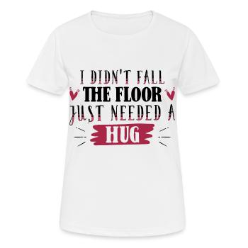 I didn't fall, the floor just needed a hub - Frauen T-Shirt atmungsaktiv - Weiß - Vorne - AI Model Female 172 dark (172cm)