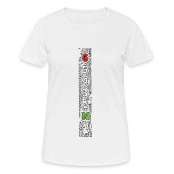 1N23456 - Motorrad Gangschaltung - Frauen T-Shirt atmungsaktiv - Weiß - Vorne - AI Model Female 172 dark (172cm)