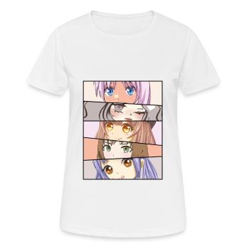 Anime Girls Face Eyes - Women's Breathable T-Shirt - white - Front - AI Model Female 172 dark (172cm)