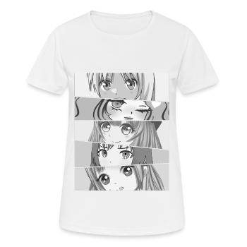 Anime Girls Face Eyes - Women's Breathable T-Shirt - white - Front - AI Model Female 172 dark (172cm)