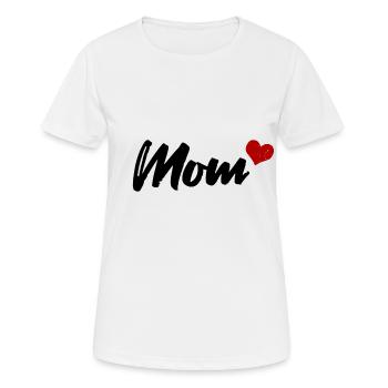 Cœur de maman - T-shirt respirant Femme - blanc - Devant - AI Model Female 172 dark (172cm)