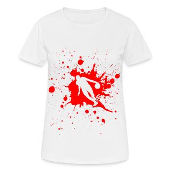 Basketball Dribble Homme Rouge - T-shirt respirant Femme - blanc - Devant - AI Model Female 172 dark (172cm)