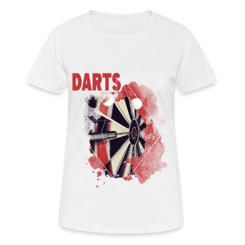Fléchettes, jeu de fléchettes, jeu de fléchettes, fléchettes, joueurs de fléchettes - T-shirt respirant Femme - blanc - Devant - AI Model Female 172 dark (172cm)
