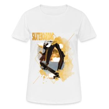 Skateboarding Skate Skater Skateboard Sk8 Gold - T-shirt respirant Femme - blanc - Devant - AI Model Female 172 dark (172cm)