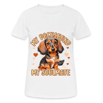 My Dachshund My Soulmate - Women's Breathable T-Shirt - white - Front - AI Model Female 172 dark (172cm)
