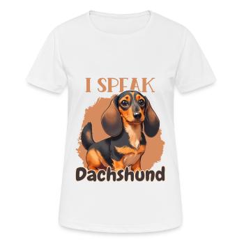 I speak Dachshund - Women's Breathable T-Shirt - white - Front - AI Model Female 172 dark (172cm)