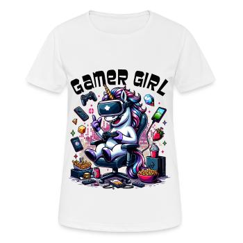 Gamer Girl Gaming & Gamer Femmes & Filles - T-shirt respirant Femme - blanc - Devant - AI Model Female 172 dark (172cm)