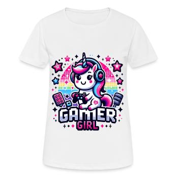 Gamer Girl Gaming & Gamer Femmes & Filles - T-shirt respirant Femme - blanc - Devant - AI Model Female 172 dark (172cm)