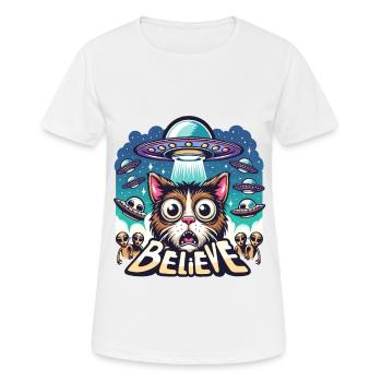 Drôle Alien Alien Croire - T-shirt respirant Femme - blanc - Devant - AI Model Female 172 dark (172cm)