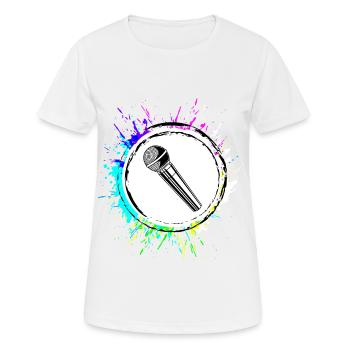 Mikrofon Symbol - Frauen T-Shirt atmungsaktiv - Weiß - Vorne - AI Model Female 172 dark (172cm)