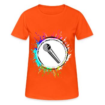 Microphone Icon - Women's Breathable T-Shirt - neon orange - Front - AI Model Female 172 dark (172cm)