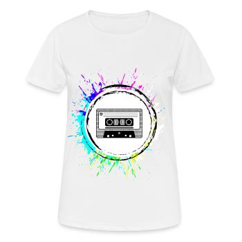 Kassette Symbol - Frauen T-Shirt atmungsaktiv - Weiß - Vorne - AI Model Female 172 dark (172cm)