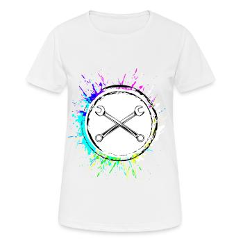 Outil Symbole de clé à molette - T-shirt respirant Femme - blanc - Devant - AI Model Female 172 dark (172cm)