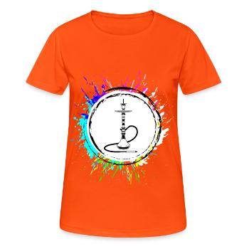 Shisha Smoking Pipe - Women's Breathable T-Shirt - neon orange - Front - AI Model Female 172 dark (172cm)