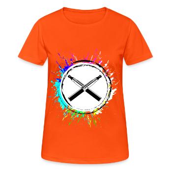 E-Zigarette Silhouette - Frauen T-Shirt atmungsaktiv - Neonorange - Vorne - AI Model Female 172 dark (172cm)