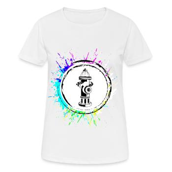 Icône de bouche d’incendie Brigade de pompiers - T-shirt respirant Femme - blanc - Devant - AI Model Female 172 dark (172cm)
