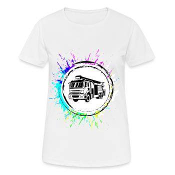 Camion de pompiers Brigade de pompiers - T-shirt respirant Femme - blanc - Devant - AI Model Female 172 dark (172cm)
