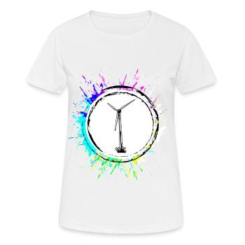 Windrad Silhouette Energie - Frauen T-Shirt atmungsaktiv - Weiß - Vorne - AI Model Female 172 dark (172cm)