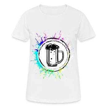 Beer Mug Beer Glass - Women's Breathable T-Shirt - white - Front - AI Model Female 172 dark (172cm)