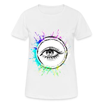 Symbole des yeux cils - T-shirt respirant Femme - blanc - Devant - AI Model Female 172 dark (172cm)