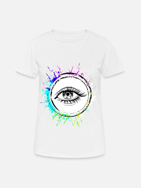 Symbole des yeux cils - T-shirt respirant Femme - blanc