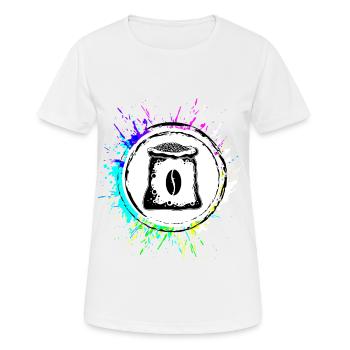 Grains de café Café - T-shirt respirant Femme - blanc - Devant - AI Model Female 172 dark (172cm)
