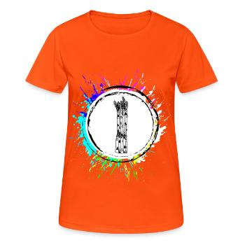 Icône d’asperge - T-shirt respirant Femme - orange néon - Devant - AI Model Female 172 dark (172cm)