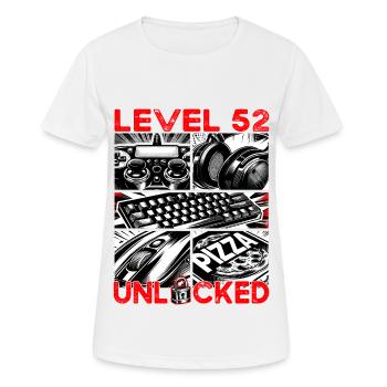 Birthday Level 52 Unlocked Gaming & Gamer - Women's Breathable T-Shirt - white - Front - AI Model Female 172 dark (172cm)