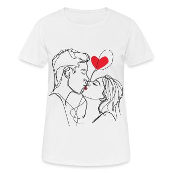 Couple de la Saint-Valentin - T-shirt respirant Femme - blanc - Devant - AI Model Female 172 dark (172cm)