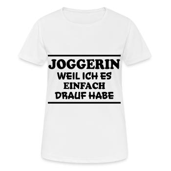 Joggerin Spruch Laufen Joggen Joggerin Geschenk - Frauen T-Shirt atmungsaktiv - Weiß - Vorne - AI Model Female 172 dark (172cm)