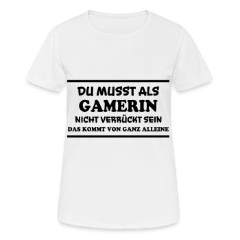 Gamerin Spruch Videospiel Sprüche Gamerin Geschenk - Frauen T-Shirt atmungsaktiv - Weiß - Vorne - AI Model Female 172 dark (172cm)