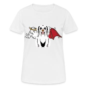 Höllen Hund Engel Teufel himmlisch teuflisch Hunde - Frauen T-Shirt atmungsaktiv - Weiß - Vorne - AI Model Female 172 dark (172cm)