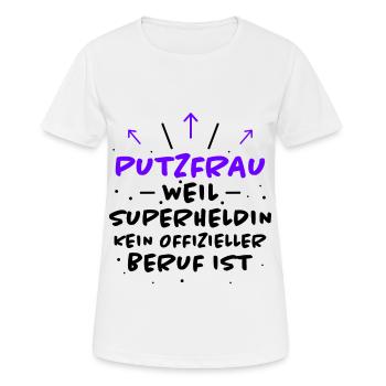 Putzfrau Spruch Reinigungskraft Putzfrau Geschenk - Frauen T-Shirt atmungsaktiv - Weiß - Vorne - AI Model Female 172 dark (172cm)