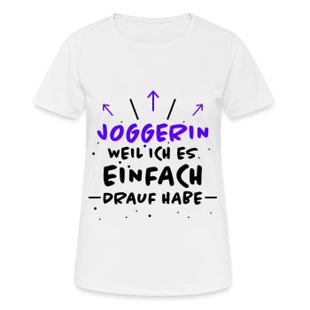 Joggerin Spruch Laufen Joggen Joggerin Geschenk - Frauen T-Shirt atmungsaktiv - Weiß - Vorne - AI Model Female 172 dark (172cm)
