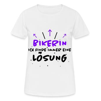 Bikerin Spruch Biker Lustiges Bikerin Geschenk - Frauen T-Shirt atmungsaktiv - Weiß - Vorne - AI Model Female 172 dark (172cm)