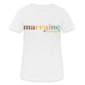 Marraine d' amour cadeau pour marraine - T-shirt respirant Femme - blanc - Devant - AI Model Female 172 dark (172cm)
