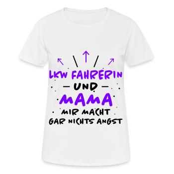 LKW Fahrerin Spruch Fun Lastwagenfahrerin Geschenk - Frauen T-Shirt atmungsaktiv - Weiß - Vorne - AI Model Female 172 dark (172cm)