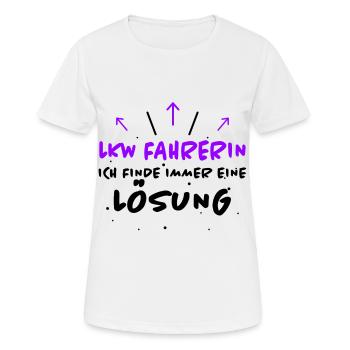 LKW Fahrerin Spruch Fun Lastwagenfahrerin Geschenk - Frauen T-Shirt atmungsaktiv - Weiß - Vorne - AI Model Female 172 dark (172cm)