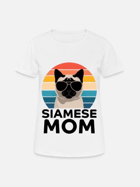 Chat siamois disant chat siamois maman chat siamois cadeau - T-shirt respirant Femme - blanc