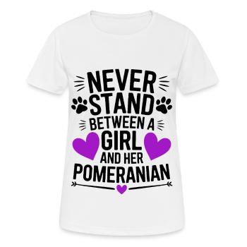 Pomeranian Spruch Hund Lustige Pomeranian Geschenk - Frauen T-Shirt atmungsaktiv - Weiß - Vorne - AI Model Female 172 dark (172cm)