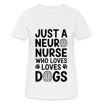 Neuro infirmière chien soignant neurologie cadeau - T-shirt respirant Femme - blanc - Devant - AI Model Female 172 dark (172cm)