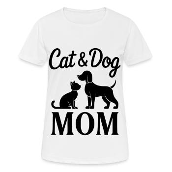 Katze und Hund Spruch Lustiges Haustier Geschenk - Frauen T-Shirt atmungsaktiv - Weiß - Vorne - AI Model Female 172 dark (172cm)
