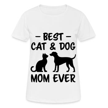 Katze und Hund Spruch Lustiges Haustier Geschenk - Frauen T-Shirt atmungsaktiv - Weiß - Vorne - AI Model Female 172 dark (172cm)